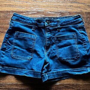 Universal Thread - Blue High Rise Midi Shorts with Double Front Pockets